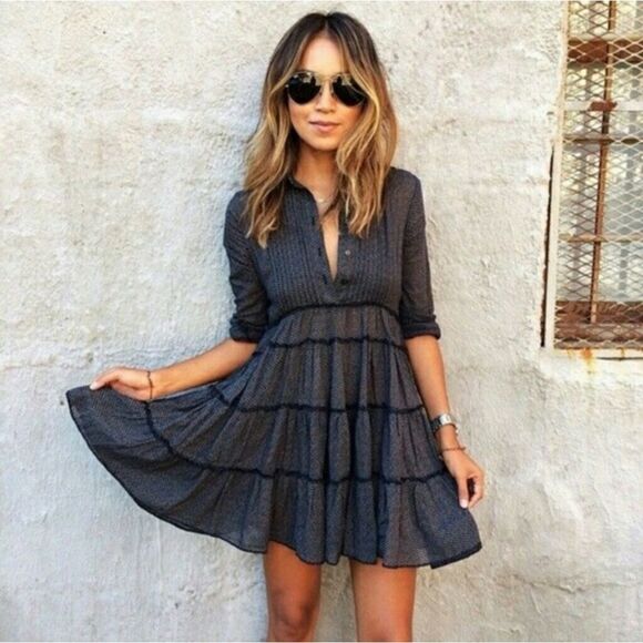 Denim & Supply Ralph Lauren Dresses & Skirts - Denim & Supply Ralph Lauren Tiered Cotton Mini Dress Long Sleeve Size Small